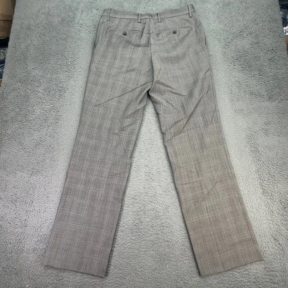 Banana Republic Dress Pants Men 32x32 Grey Plaid Classic Fit Wool Blend Trousers